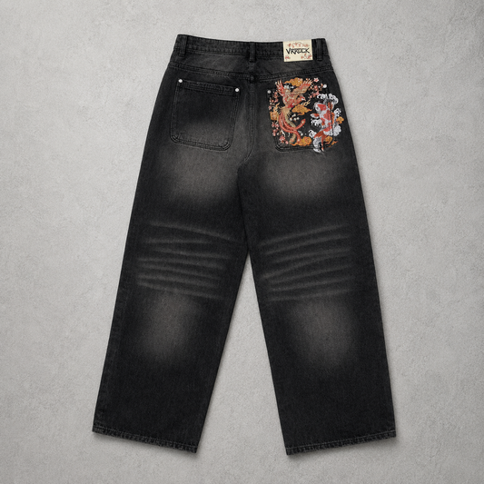 Vrrock Black Baggy Denim Jeans image 2