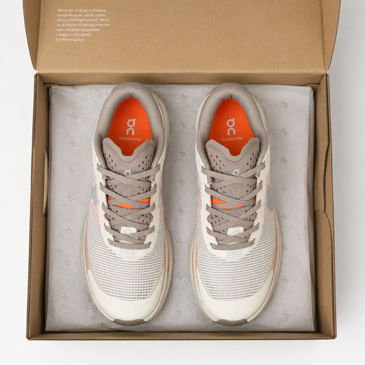 On Cloudmonster White Grey Orange 2