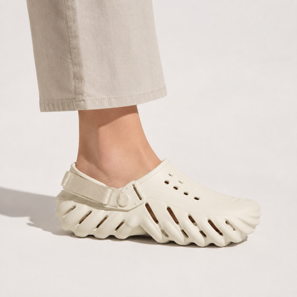 White Echo Crocs 5