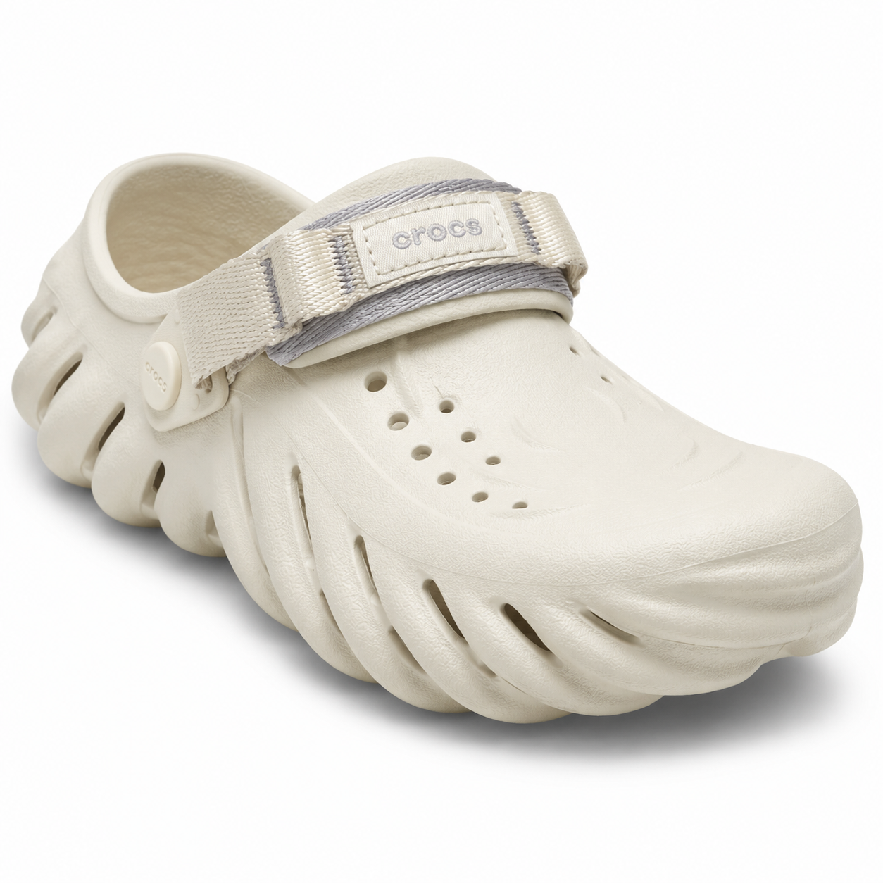 White Echo Crocs 4