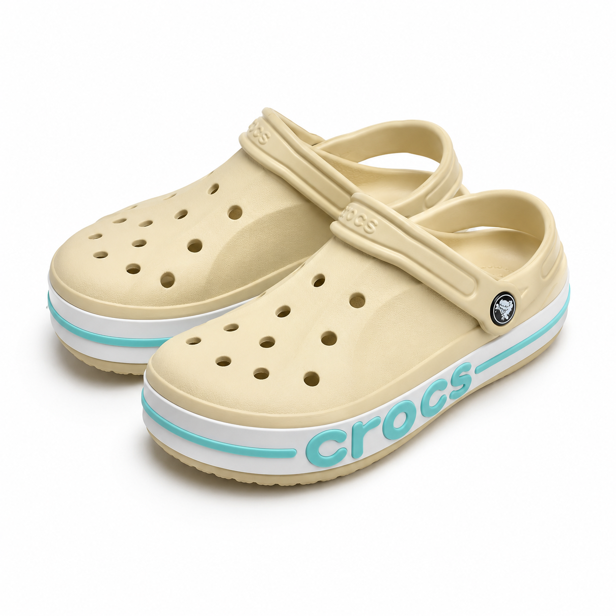 White Blue Crocs image 3