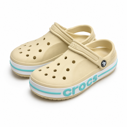 White Blue Crocs image 3