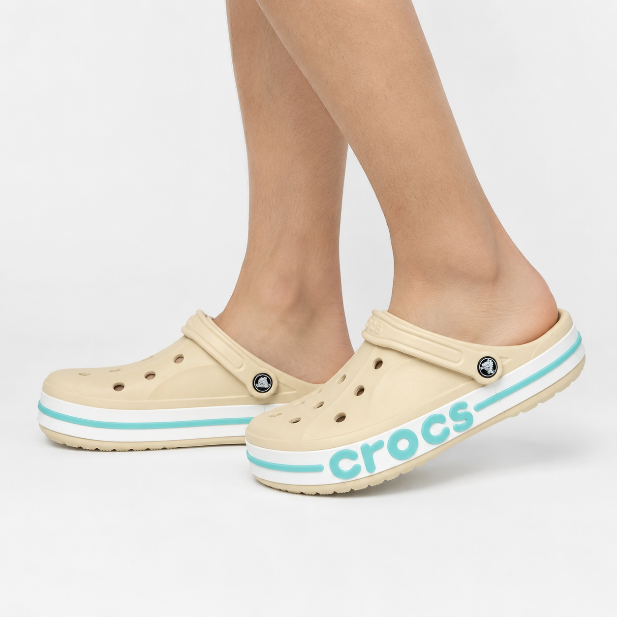 White Blue Crocs image 5