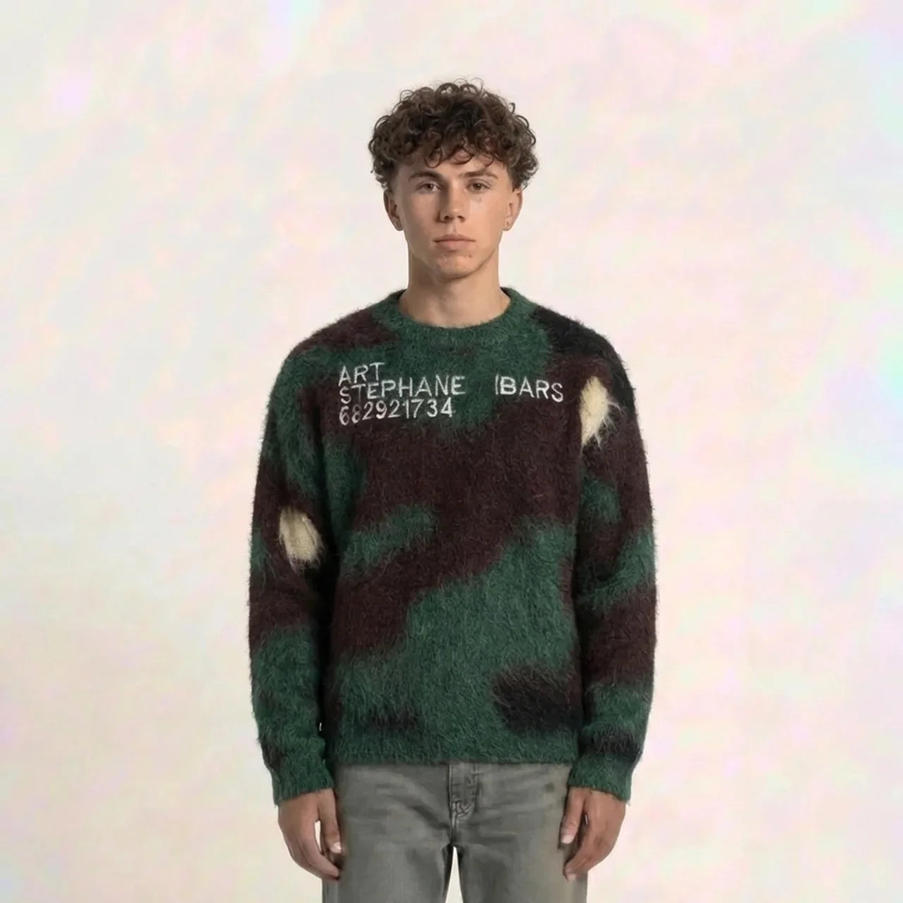 Camo Knit Number Sweater