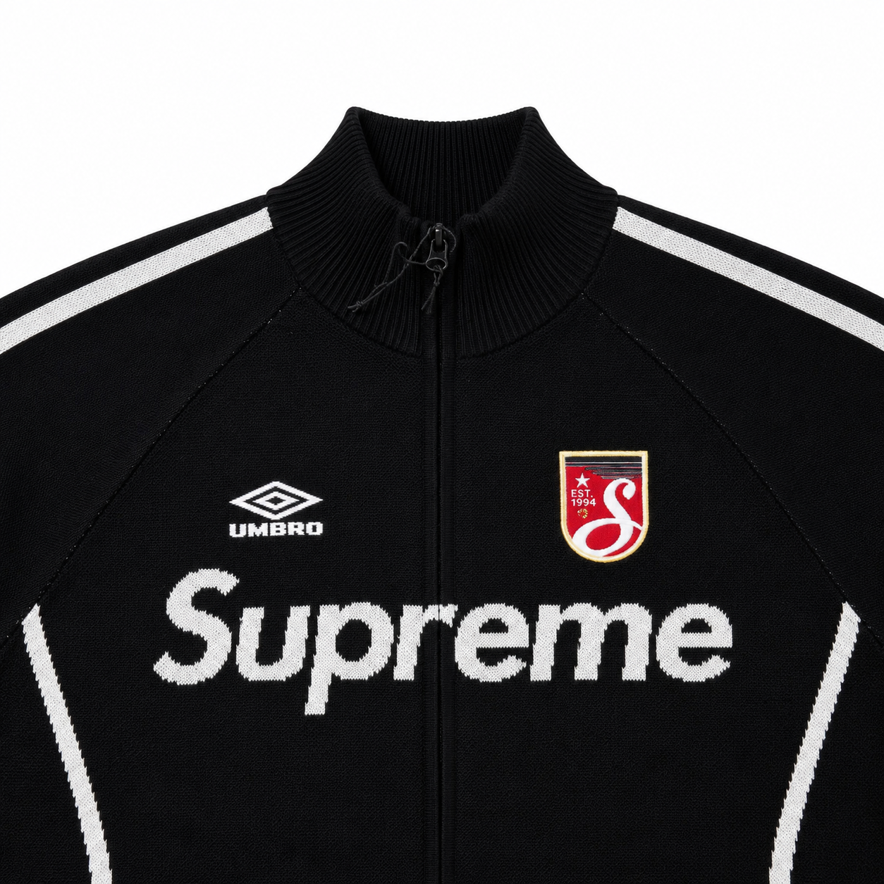 Supreme Umbro Zip Up Sweater Noir image 3