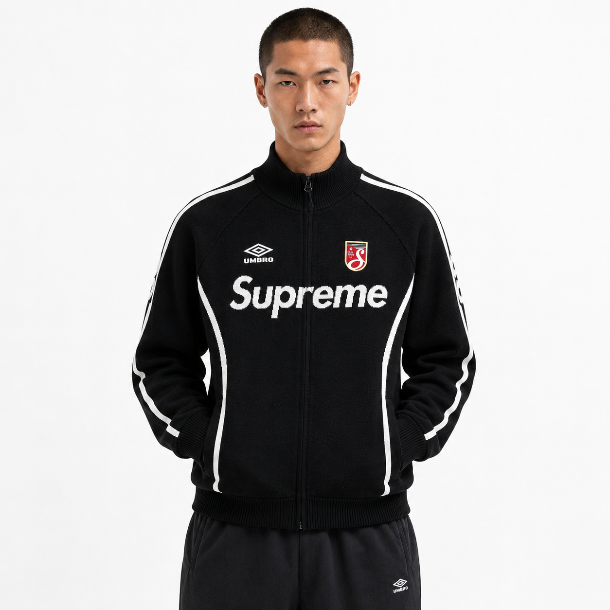 Supreme Umbro Zip Up Sweater Noir image 5