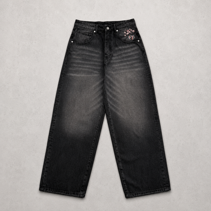 Vrrock Black Baggy Denim Jeans image 1