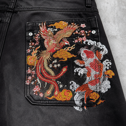 Vrrock Black Baggy Denim Jeans image 4