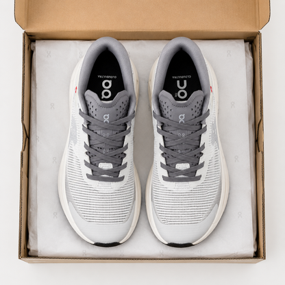 On Cloudmonster White Grey Black 2