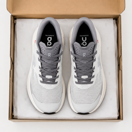 On Cloudmonster White Grey Black 2