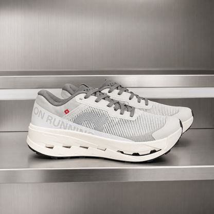 On Cloudmonster White Grey Black 5