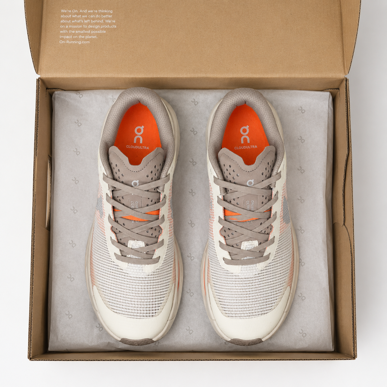 On Cloudmonster White Grey Orange 2