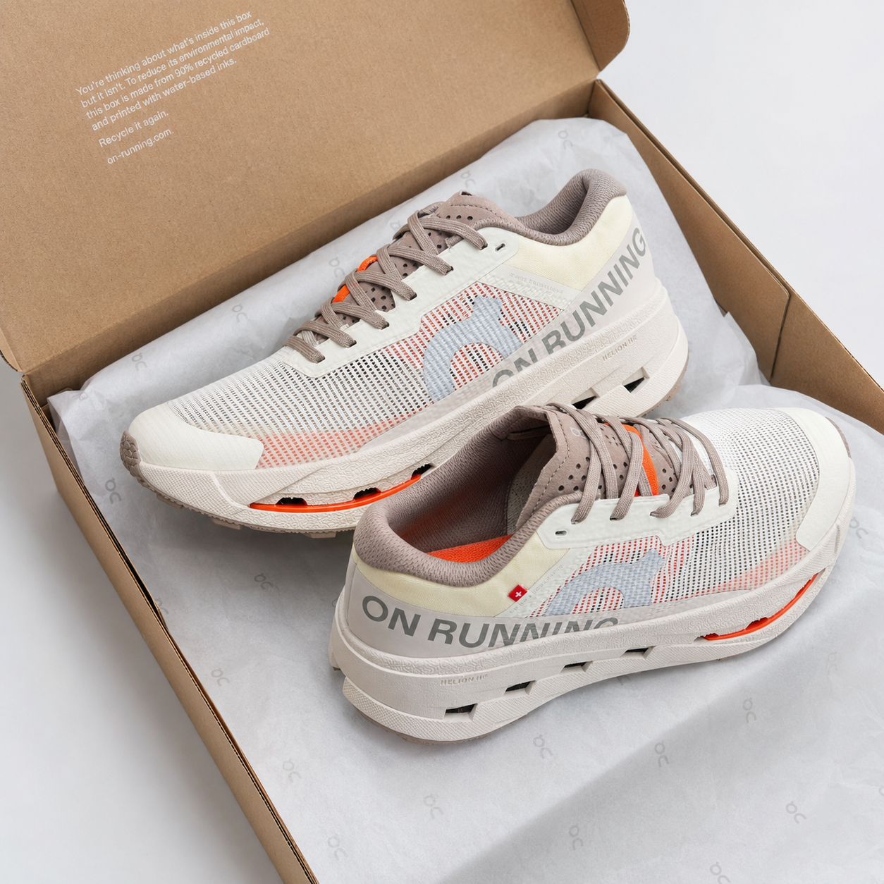 On Cloudmonster White Grey Orange 3