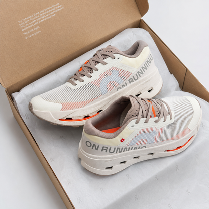 On Cloudmonster White Grey Orange 3