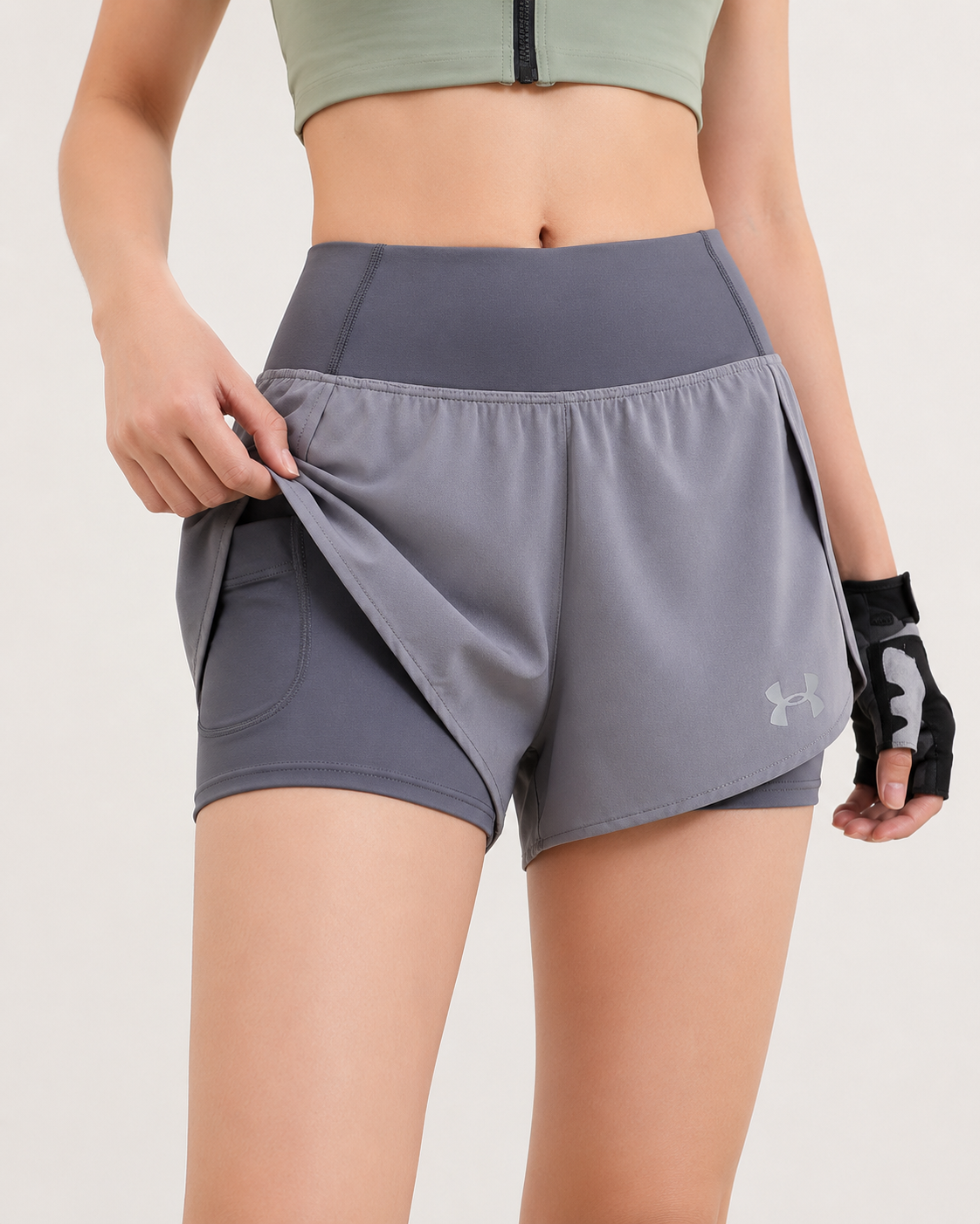 Short Under Armour Women - Coloris - Rose, Gris, Noir image 4