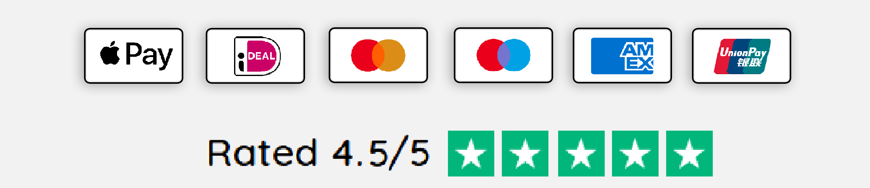Paiements sécurisés et note client 4.5 sur 5